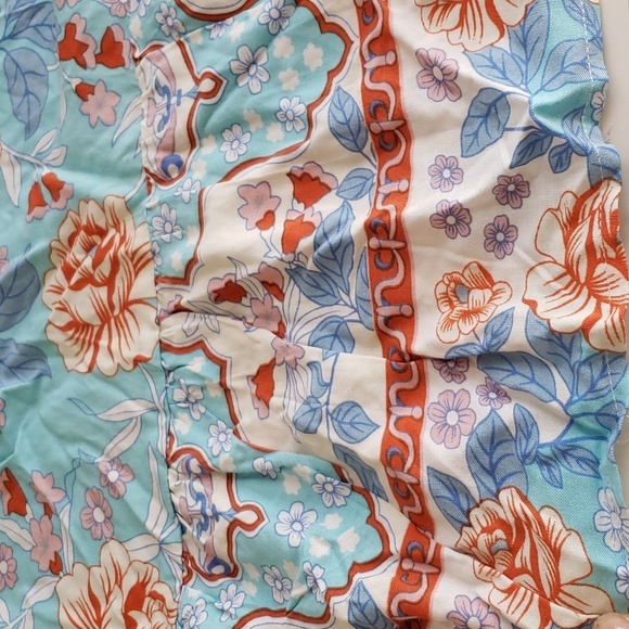 KYL Summer Boho Beach  Short Sleeve Flowy Ruffle Boho Floral Dress Size M - Picture 10 of 12